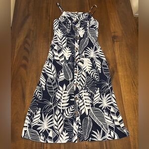 3/$12 Old Navy Blue and White Midi Linen Dress